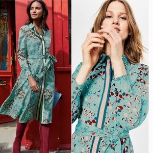 Boden Pippa Shirt Dress in Heritage Blue Meadow, size US 8 long